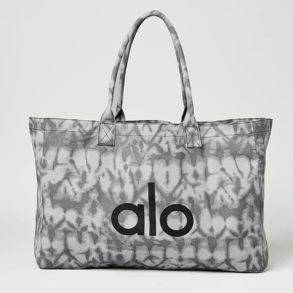 NWT ALO Yoga Iconic Shopper Tote Grey TieDye Oversized